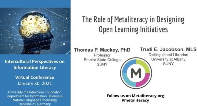 Keynotelezing: the role of metaliteracy in designing open learning initiatives