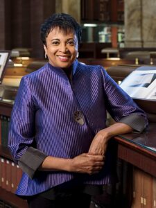 Librarian of Congress Carla Hayden in the Library's Main Reading Room, September 1, 2020. Photo by Shawn Miller/Library of Congress...Note: Privacy and publicity rights for individuals depicted may apply.